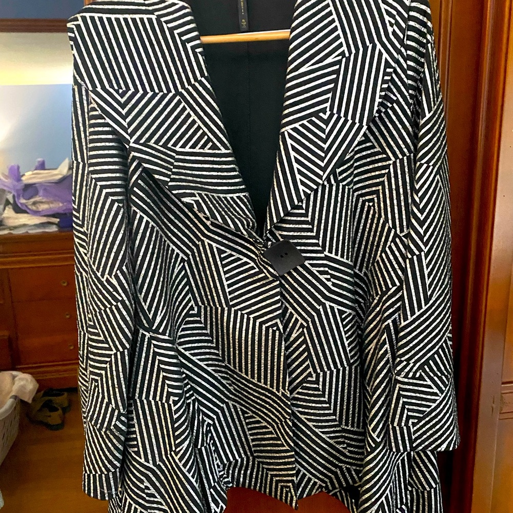 Silver and black jacket